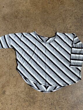 Black, White, & Gray Striped Top